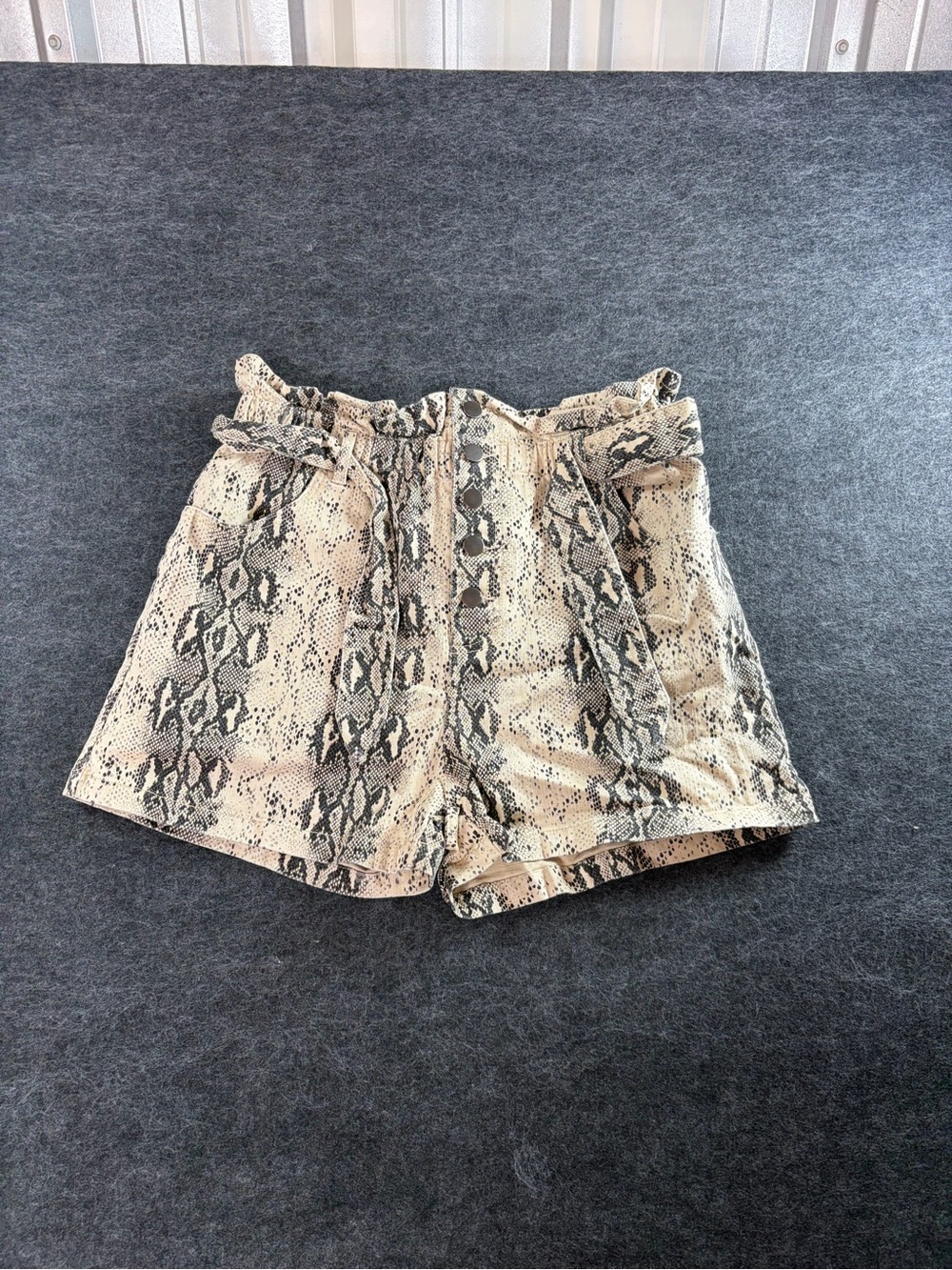 Entro Women’s Snake Print Shorts Size Large Elastic Waist